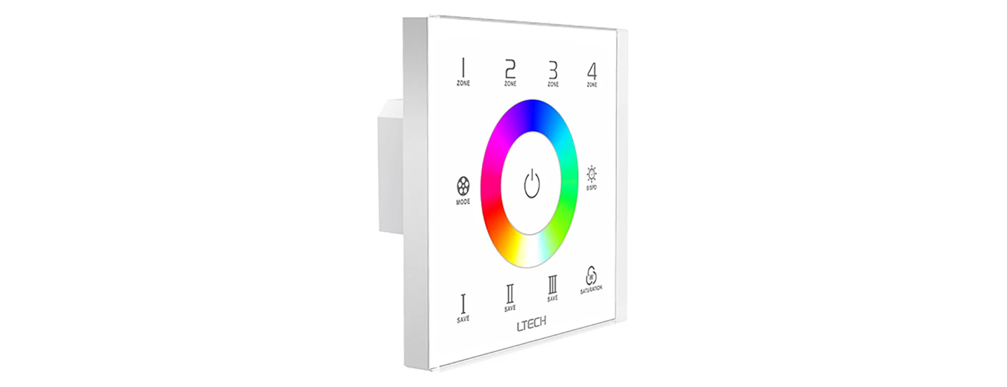 RGB Touch Panel 4 Zones, RF 2.4GHz, DMX512 interface, Capacitive touch, 100-240Vac input, IP44. EX7S  LTECH Touch Panel